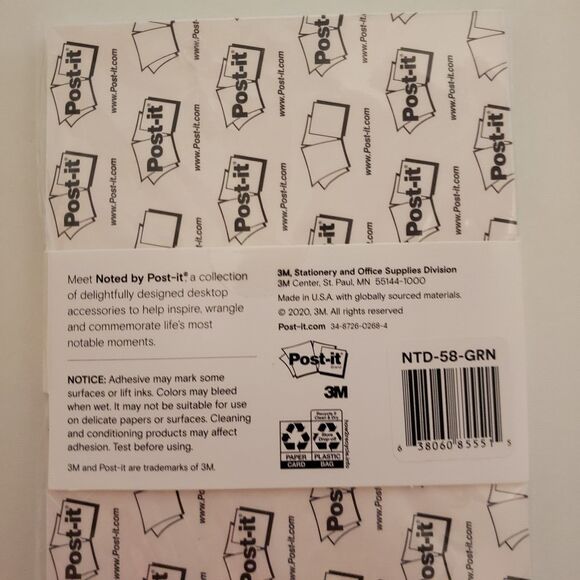 Noted By Post-It Planning Notes Plan your day Pale Green 100 sheets 4.9x7.7 - Picture 10 of 10